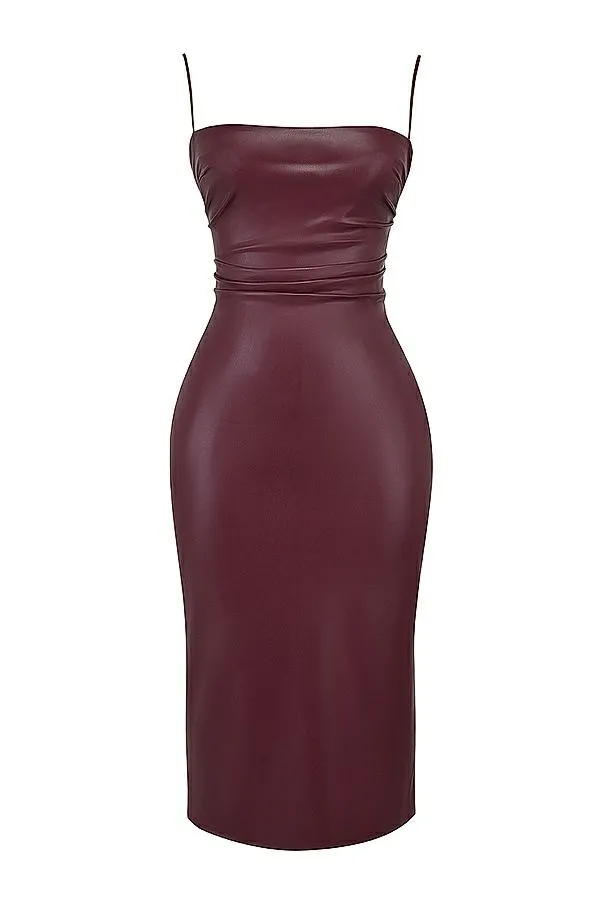 Women Jalena Mulberry Vegan Leather Lace Back Dress House Of CB Dresses