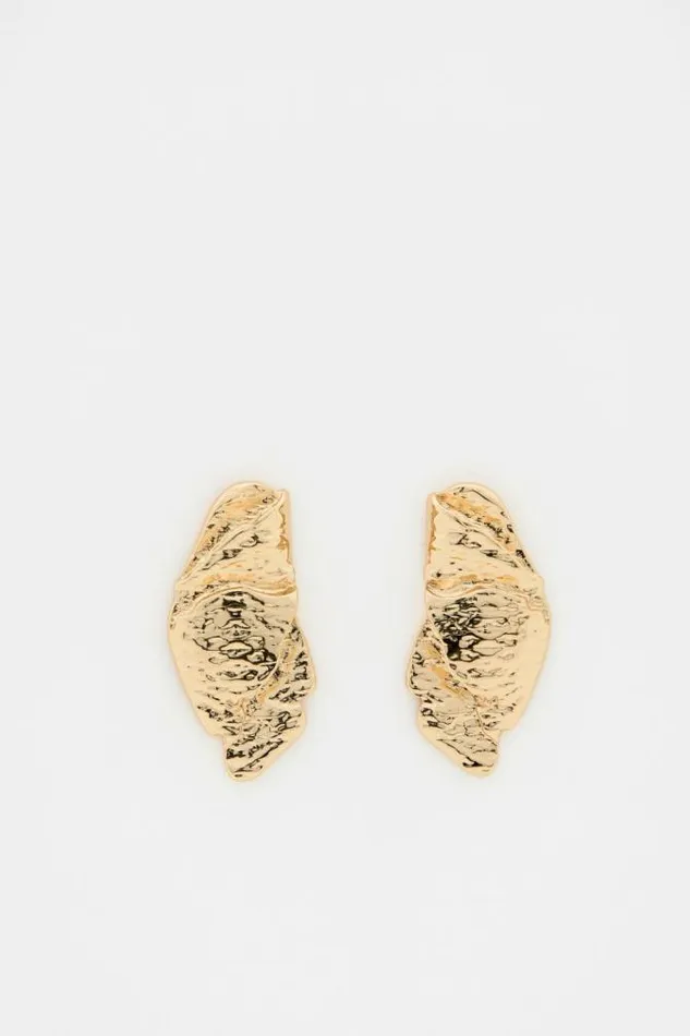 Women Jewellery Seed Heritage Crumpled Earring Gold