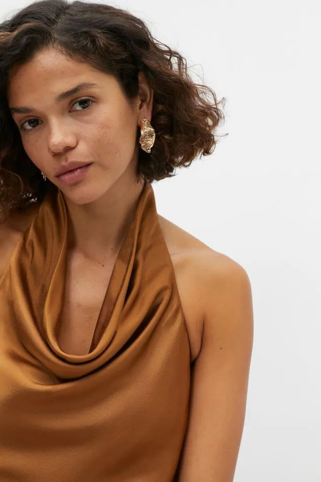 Women Jewellery Seed Heritage Crumpled Earring Gold