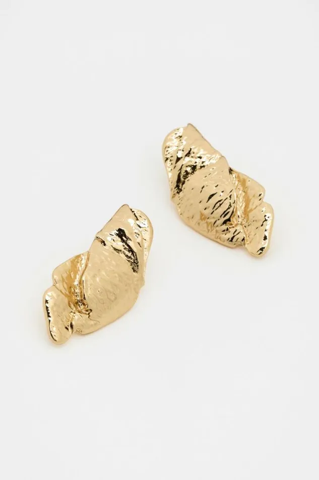 Women Jewellery Seed Heritage Crumpled Earring Gold