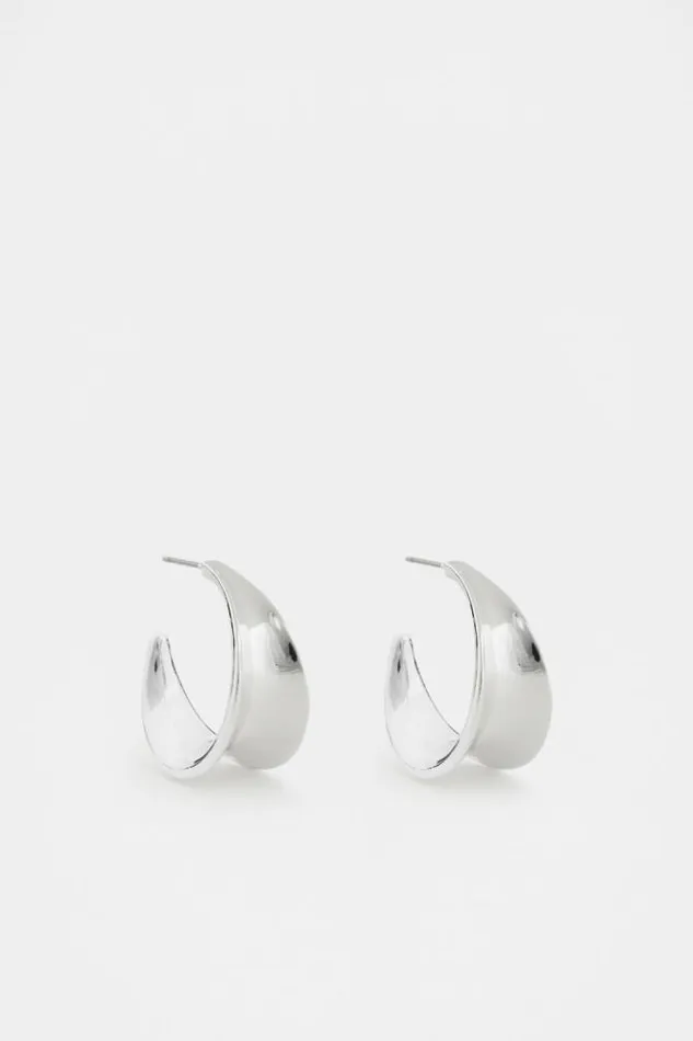 Women Jewellery Seed Heritage Inverted Hoop Silver