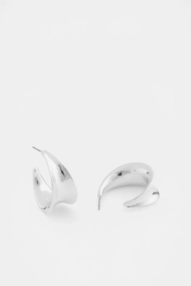 Women Jewellery Seed Heritage Inverted Hoop Silver