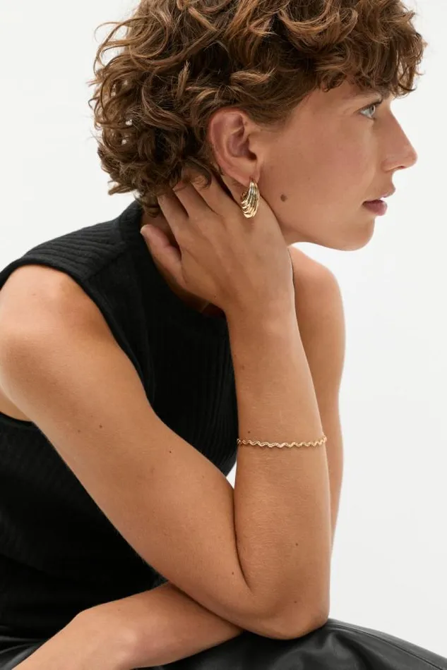 Women Jewellery Seed Heritage Ripples Chain Bracelet Gold