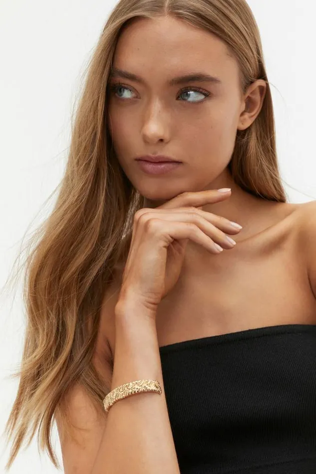 Women Jewellery Seed Heritage Woven Texture Cuff Gold