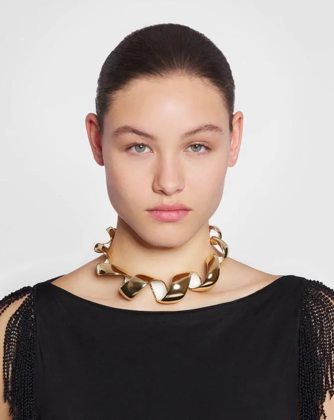 Women Jewelry Lanvin Mlodie Ribbon Necklace Goldmoon Women Jewelry Lanvin Mlodie Ribbon Necklace Goldmoon