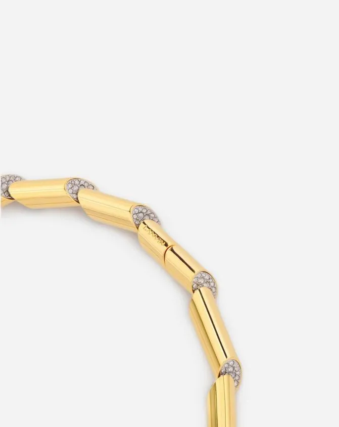 Women Jewelry Lanvin Sequence By Rhinestone Choker Necklace Goldcrystal