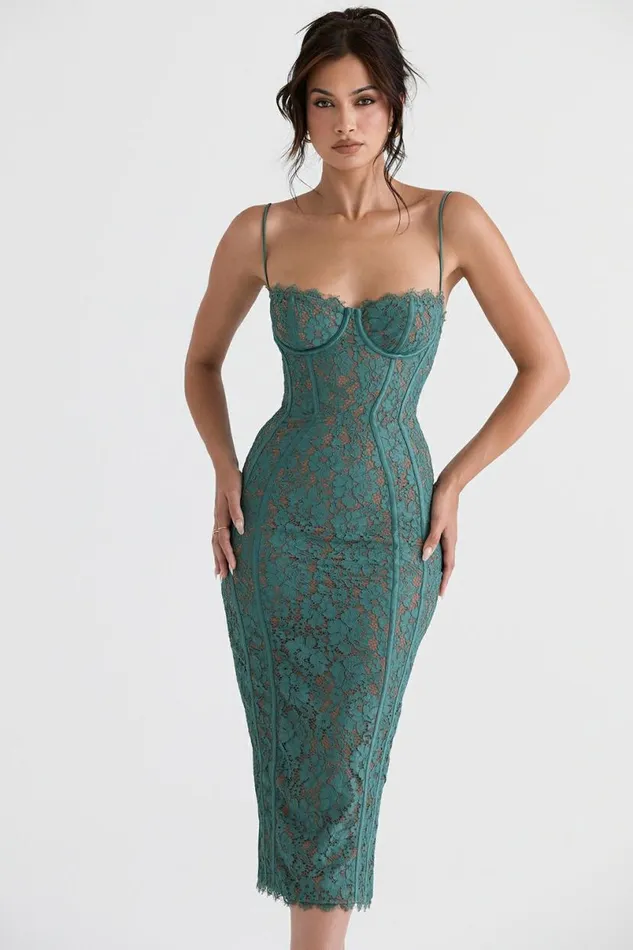 Women Joelle Forest Lace Midi Dress House Of CB Dresses