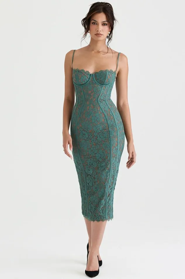 Women Joelle Forest Lace Midi Dress House Of CB Dresses Women Joelle Forest Lace Midi Dress House Of CB Dresses