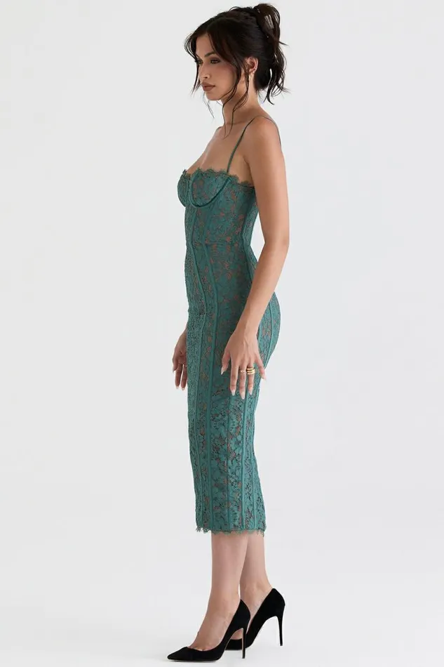 Women Joelle Forest Lace Midi Dress House Of CB Dresses Women Joelle Forest Lace Midi Dress House Of CB Dresses