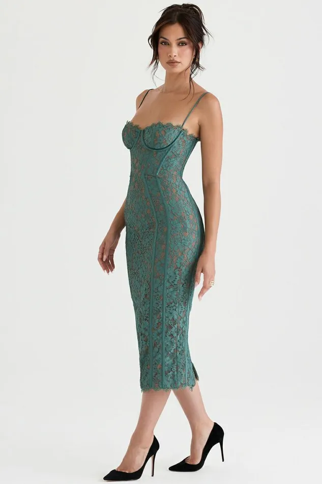 Women Joelle Forest Lace Midi Dress House Of CB Dresses Women Joelle Forest Lace Midi Dress House Of CB Dresses