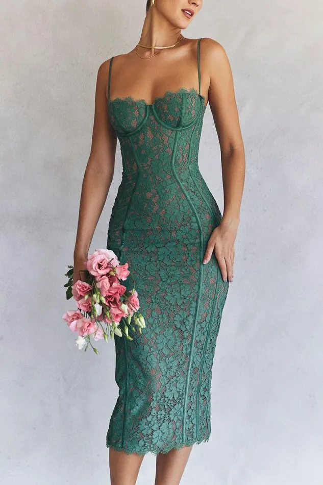 Women Joelle Forest Lace Midi Dress House Of CB Dresses Women Joelle Forest Lace Midi Dress House Of CB Dresses