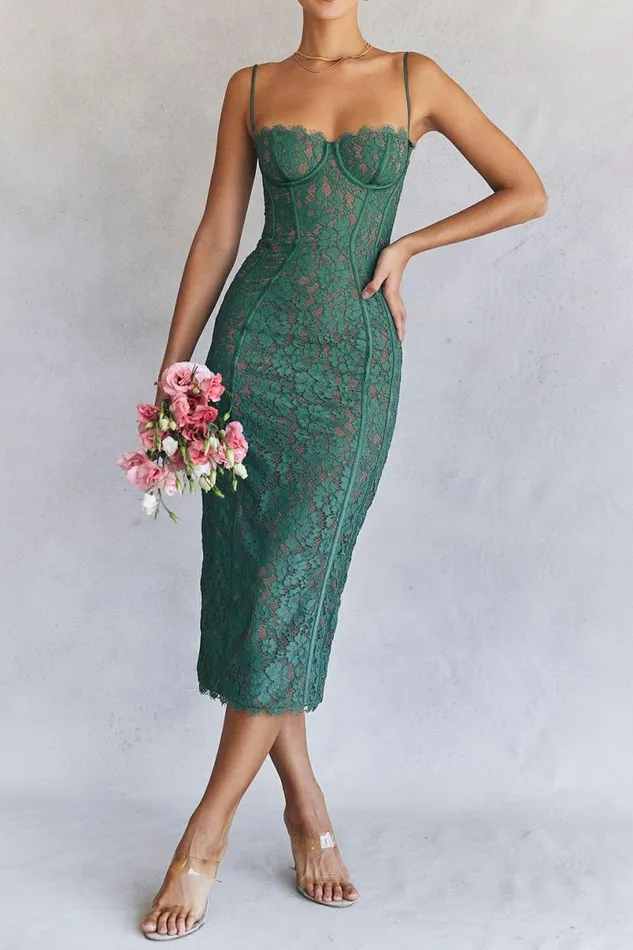 Women Joelle Forest Lace Midi Dress House Of CB Dresses Women Joelle Forest Lace Midi Dress House Of CB Dresses
