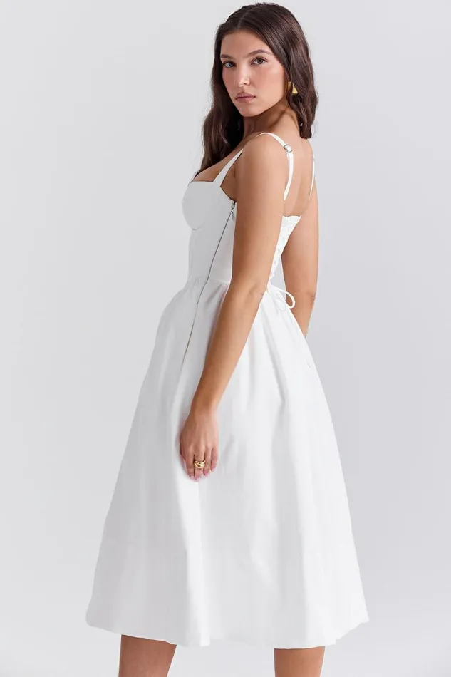 Women Kelly White Corset Midi Sundress House Of CB Dresses Women Kelly White Corset Midi Sundress House Of CB Dresses