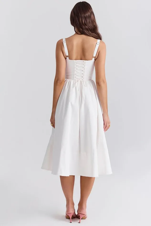Women Kelly White Corset Midi Sundress House Of CB Dresses Women Kelly White Corset Midi Sundress House Of CB Dresses