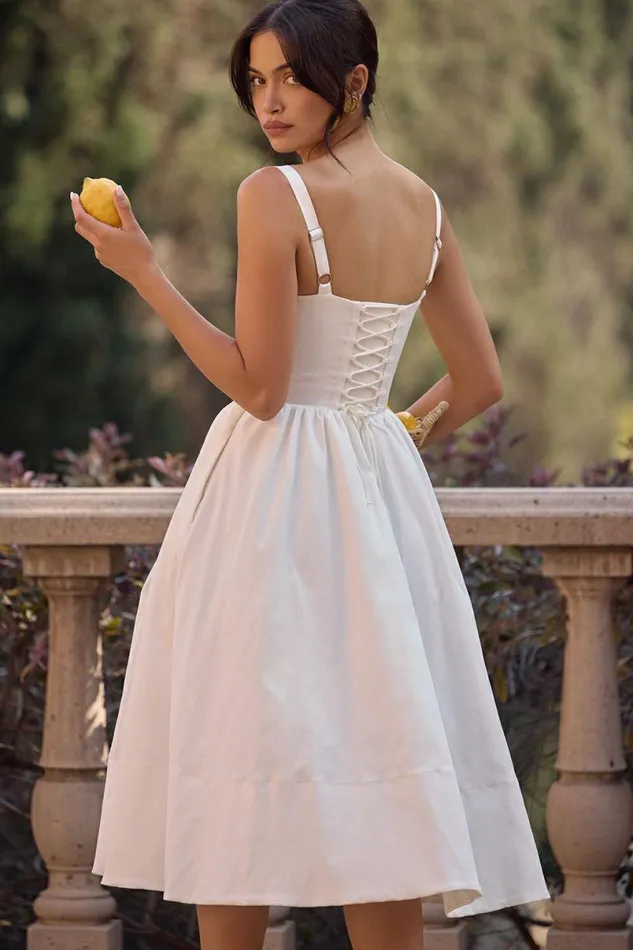 Women Kelly White Corset Midi Sundress House Of CB Dresses Women Kelly White Corset Midi Sundress House Of CB Dresses