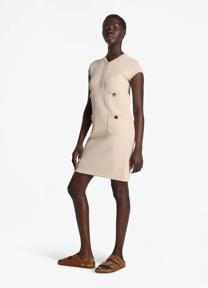 Women Knit Dresses St John Stretch Twill Knit Cap Sleeve Dress Light Peony Women Knit Dresses St John Stretch Twill Knit Cap Sleeve Dress Light Peony