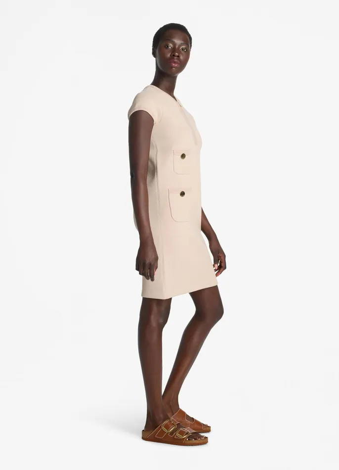 Women Knit Dresses St John Stretch Twill Knit Cap Sleeve Dress Light Peony Women Knit Dresses St John Stretch Twill Knit Cap Sleeve Dress Light Peony