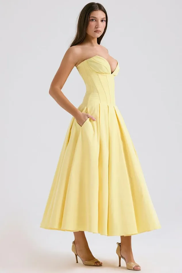 Women Lady Sunshine Strapless Tulle Midi Dress House Of CB Dresses Women Lady Sunshine Strapless Tulle Midi Dress House Of CB Dresses