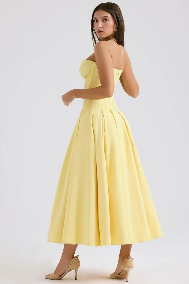 Women Lady Sunshine Strapless Tulle Midi Dress House Of CB Dresses Women Lady Sunshine Strapless Tulle Midi Dress House Of CB Dresses