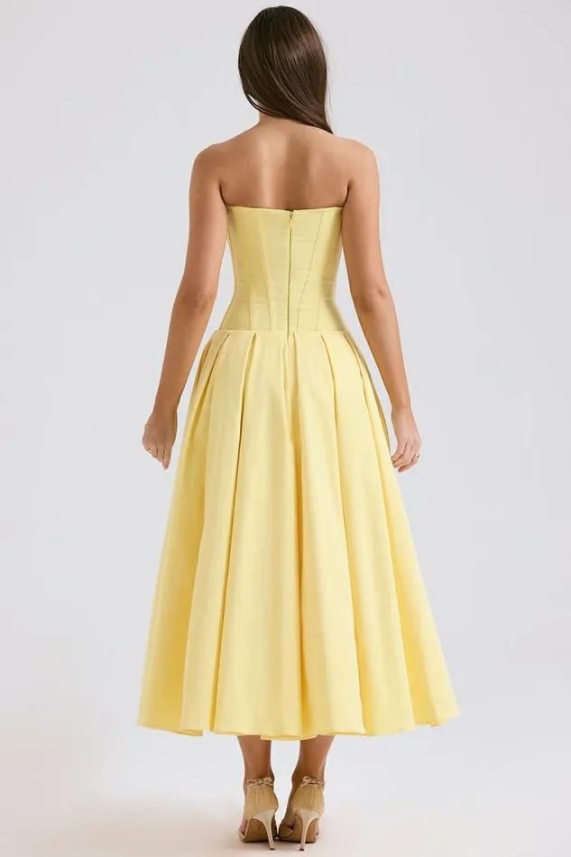 Women Lady Sunshine Strapless Tulle Midi Dress House Of CB Dresses Women Lady Sunshine Strapless Tulle Midi Dress House Of CB Dresses