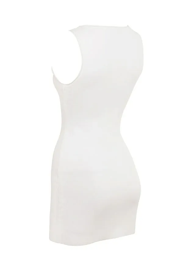 Women Laguna White Stretch Knit Mini Dress House Of CB Dresses