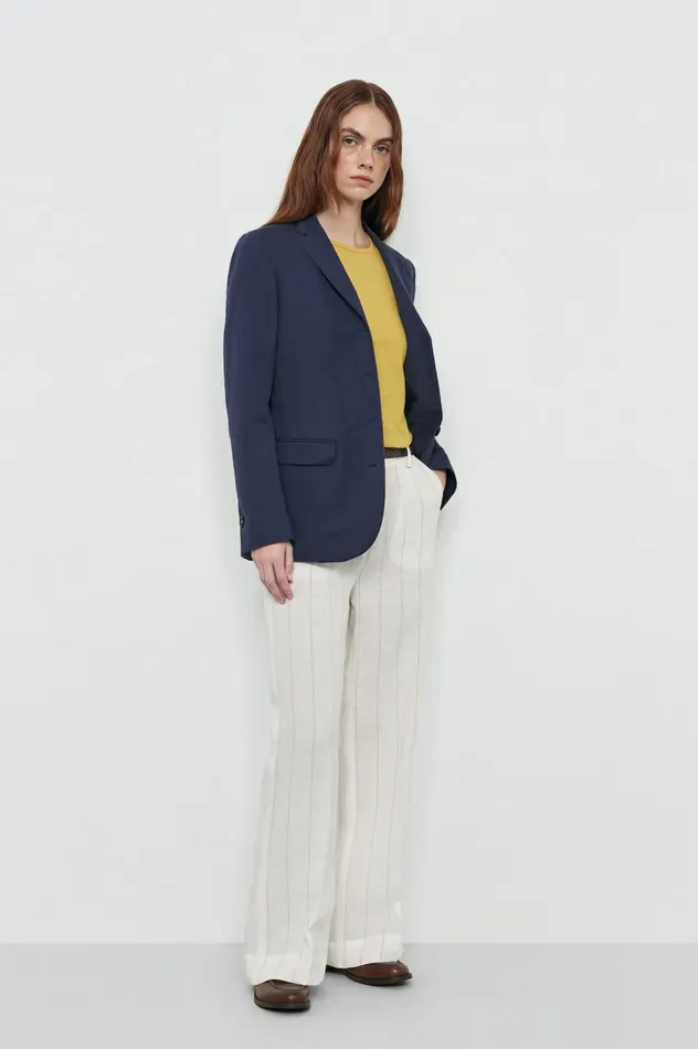 Women LAMIA 8211 Linen Trousers 8211 Sesame Massimo Alba Trousers and Shorts