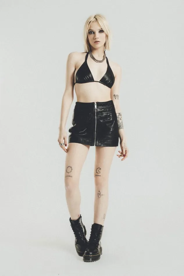 Women Leather Bra Black OTHER TOPS