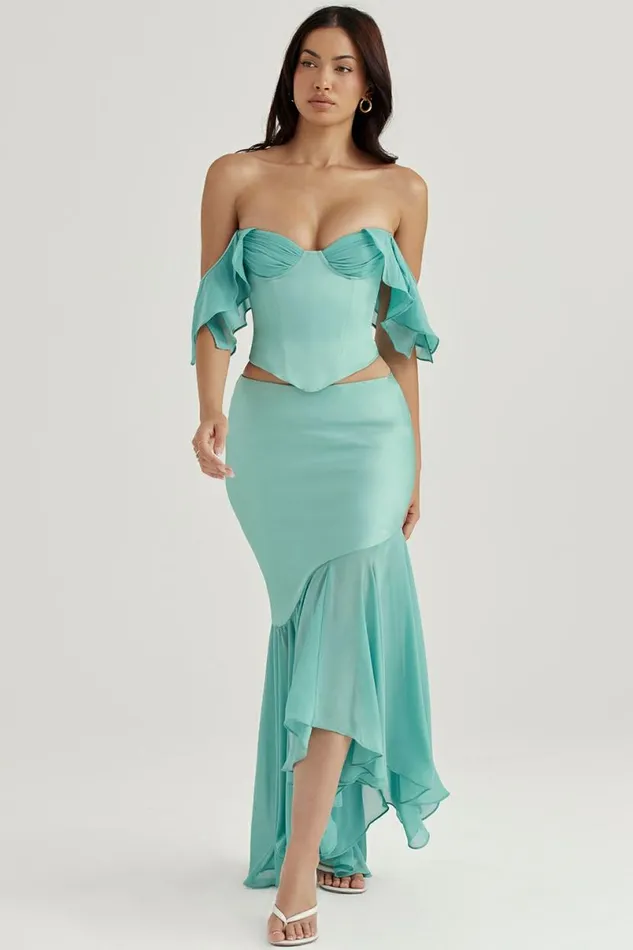 Women Lila Jade Ruffle Maxi Skirt House Of CB Bottoms Women Lila Jade Ruffle Maxi Skirt House Of CB Bottoms