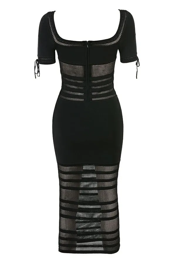 Women Lilla Black Openwork Knit Midi Dress House Of CB Dresses Women Lilla Black Openwork Knit Midi Dress House Of CB Dresses