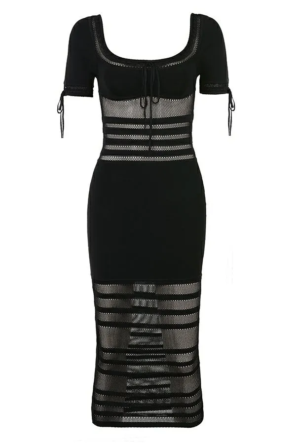 Women Lilla Black Openwork Knit Midi Dress House Of CB Dresses Women Lilla Black Openwork Knit Midi Dress House Of CB Dresses