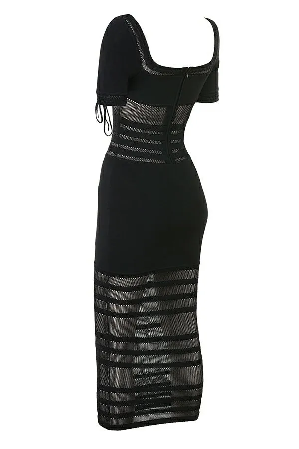 Women Lilla Black Openwork Knit Midi Dress House Of CB Dresses Women Lilla Black Openwork Knit Midi Dress House Of CB Dresses