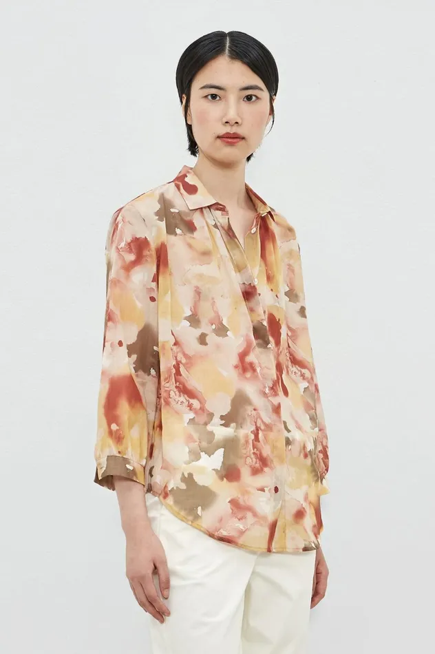 Women LOKY 8211 Cotton Shirt 8211 Burn Red Massimo Alba Shirts