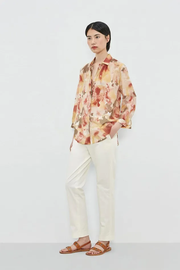 Women LOKY 8211 Cotton Shirt 8211 Burn Red Massimo Alba Shirts