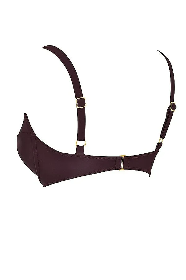 Women Lourdes Cacao Underwired Bikini Top House Of CB Swimwear