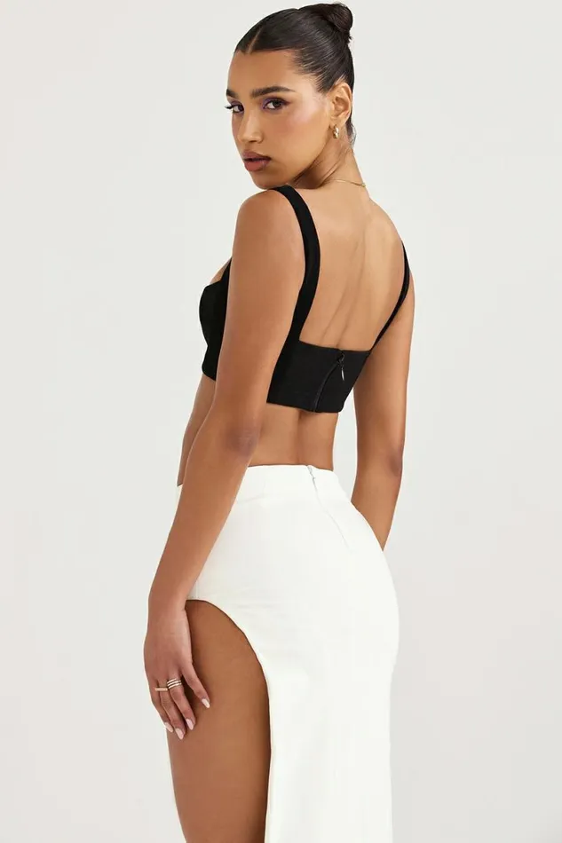 Women Luciana Black Pleated Bandeau Top House Of CB Tops Women Luciana Black Pleated Bandeau Top House Of CB Tops