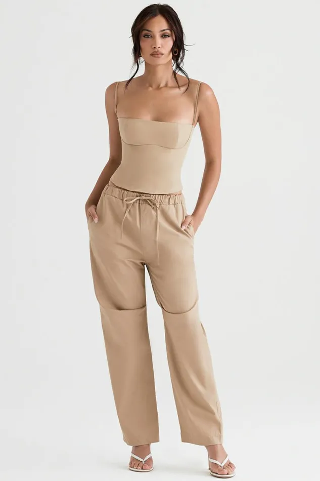 Women Luna Camel Cargo Trousers House Of CB Bottoms Women Luna Camel Cargo Trousers House Of CB Bottoms