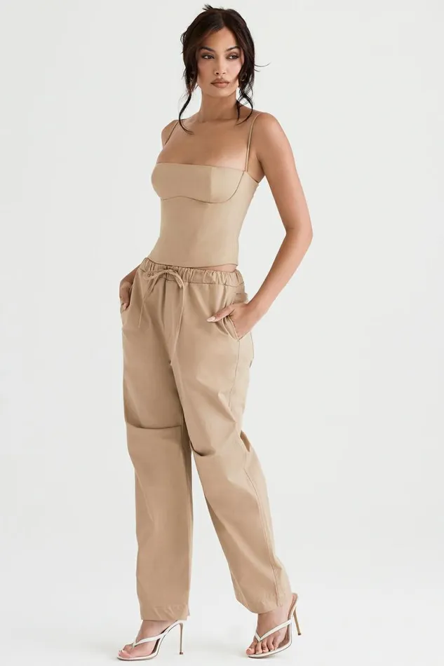 Women Luna Camel Cargo Trousers House Of CB Bottoms Women Luna Camel Cargo Trousers House Of CB Bottoms