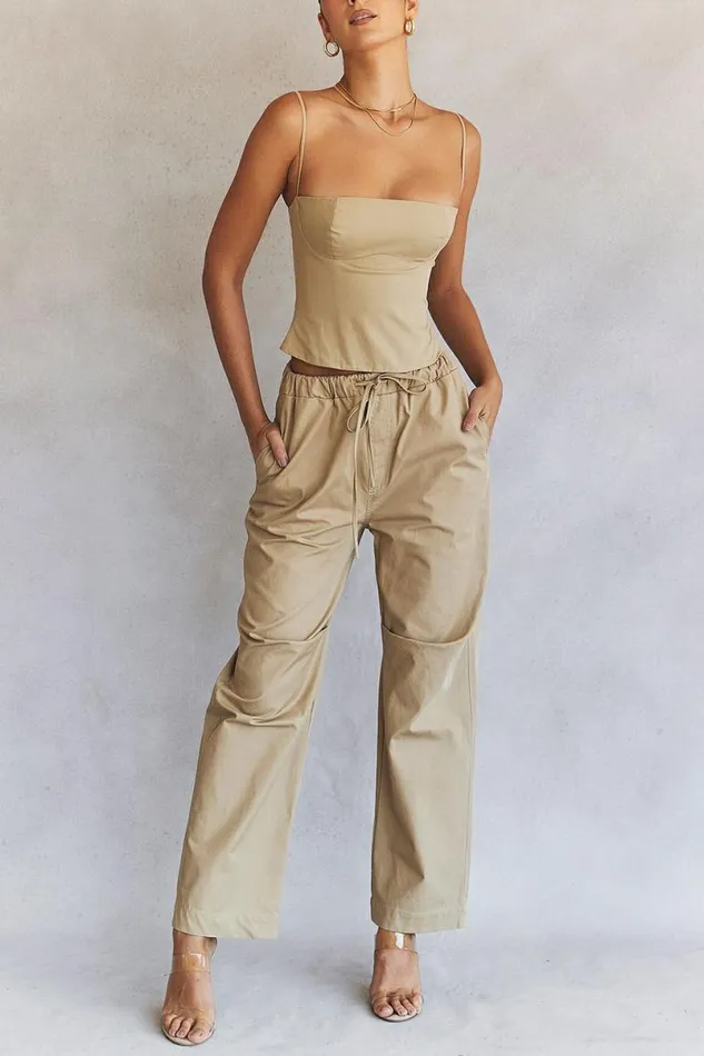 Women Luna Camel Cargo Trousers House Of CB Bottoms Women Luna Camel Cargo Trousers House Of CB Bottoms