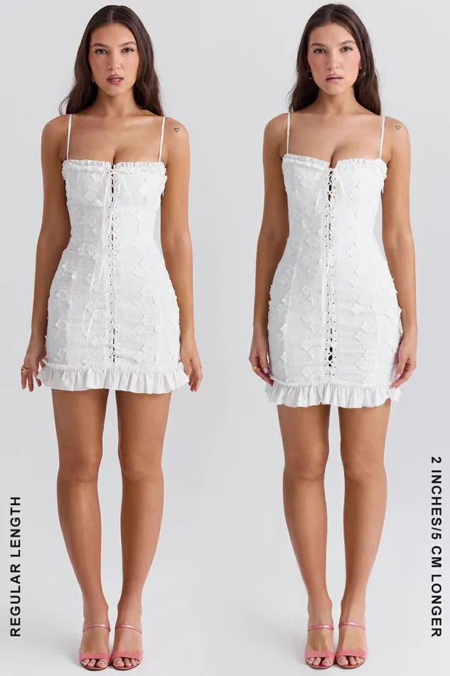 Women Marlene White Cotton Broderie Anglais Mini Dress House Of CB Dresses Women Marlene White Cotton Broderie Anglais Mini Dress House Of CB Dresses