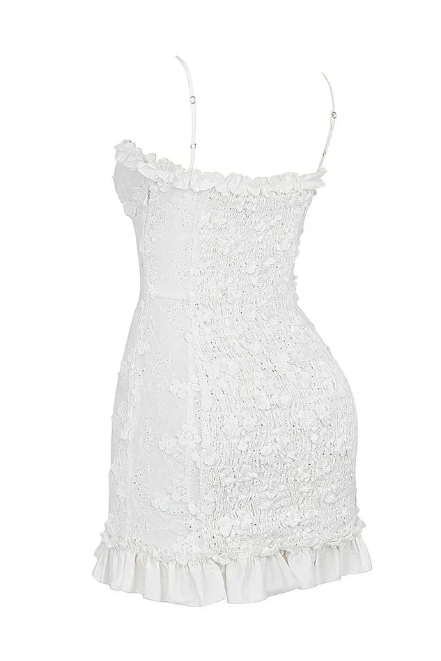 Women Marlene White Cotton Broderie Anglais Mini Dress House Of CB Dresses Women Marlene White Cotton Broderie Anglais Mini Dress House Of CB Dresses