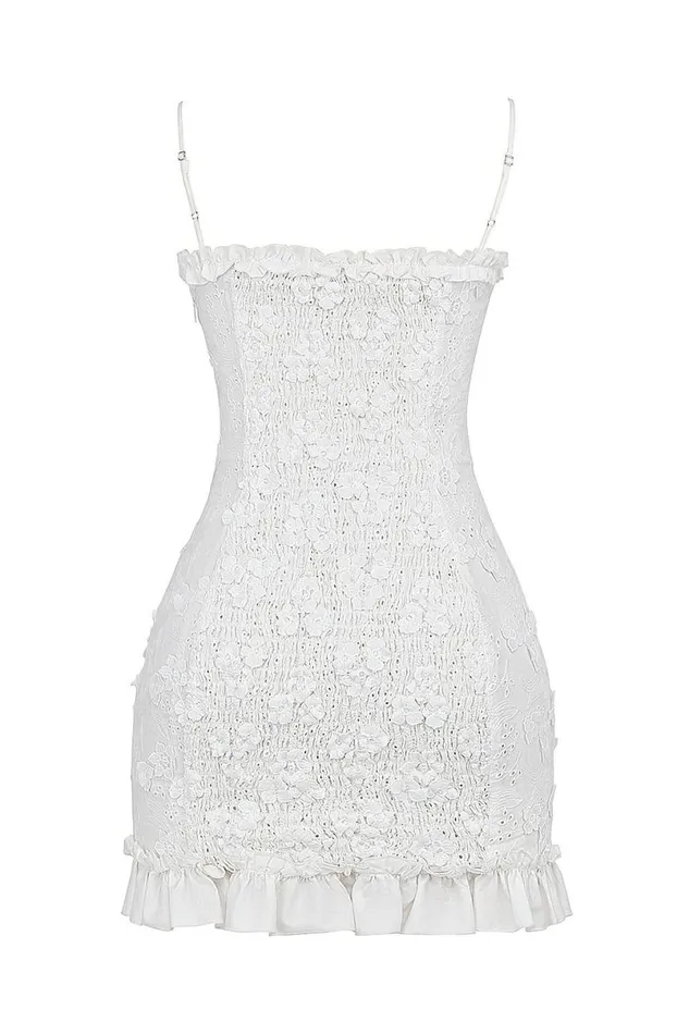 Women Marlene White Cotton Broderie Anglais Mini Dress House Of CB Dresses Women Marlene White Cotton Broderie Anglais Mini Dress House Of CB Dresses