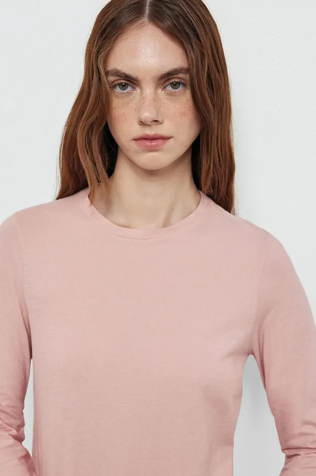 Women MASA 8211 Cotton Crewneck Tshirt 8211 Soft Pink Massimo Alba Tops