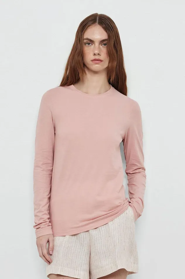 Women MASA 8211 Cotton Crewneck Tshirt 8211 Soft Pink Massimo Alba Tops