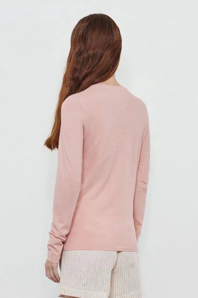 Women MASA 8211 Cotton Crewneck Tshirt 8211 Soft Pink Massimo Alba Tops
