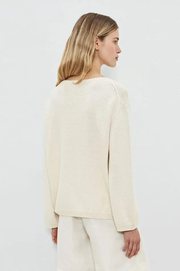 Women MATILDE 8211 Cotton Silk Crewneck Sweater 8211 Latte Massimo Alba Knitwear Women MATILDE 8211 Cotton Silk Crewneck Sweater 8211 Latte Massimo Alba Knitwear