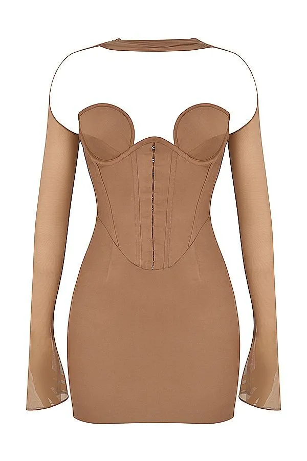 Women Mayara Mocha Structured Corset Mini Dress House Of CB Dresses Women Mayara Mocha Structured Corset Mini Dress House Of CB Dresses
