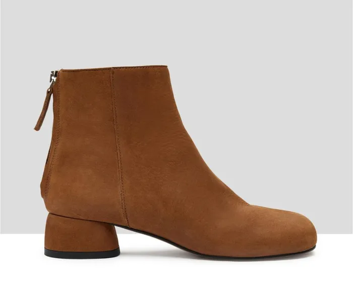 Women Medium Heel Audley Shoes Low Heel Leather Booties Karel Brown
