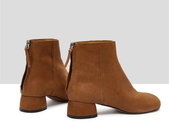 Women Medium Heel Audley Shoes Low Heel Leather Booties Karel Brown