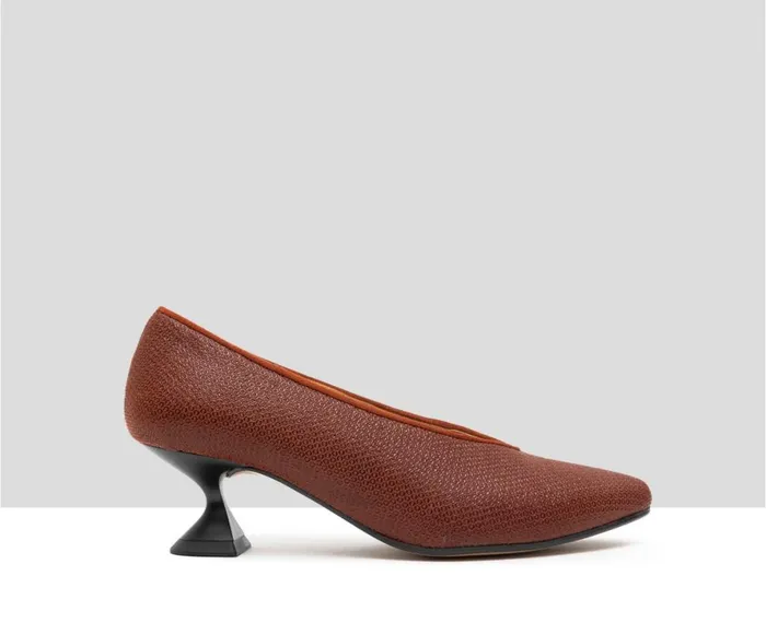Women Medium Heel Audley Shoes Low Heel Leather Shoe Gilda Orange