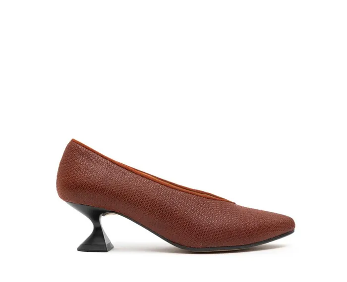 Women Medium Heel Audley Shoes Low Heel Leather Shoe Gilda Orange